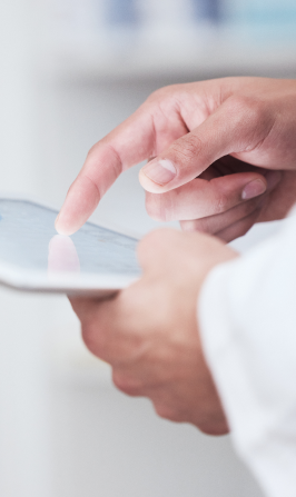 Doctor using tablet